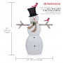 Alpine Corporation Large White Mesh Snowman Decoration with Bird Accents and LED Lights