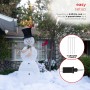 Alpine Corporation Large White Mesh Snowman Decoration with Bird Accents and LED Lights