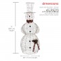 Alpine Corporation Gold Wire Holiday Décor Snowman with Warm White LED Lights Extra Large