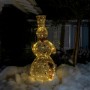 Alpine Corporation Gold Wire Holiday Décor Snowman with Warm White LED Lights Extra Large