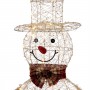 Alpine Corporation Gold Wire Holiday Décor Snowman with Warm White LED Lights Extra Large