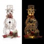 Alpine Corporation Gold Wire Holiday Décor Snowman with Warm White LED Lights