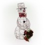 Alpine Corporation Gold Wire Holiday Décor Snowman with Warm White LED Lights