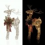 Alpine Corporation Gold Wire Holiday Decor Reindeer with Warm White LED Lights