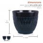 BLUE STONE-LOOK DIAMOND DESIGN PLANTER W/DRAINAGE-SET OF 2 