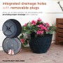 Alpine Corporation Indoor/Outdoor Stone-look Planters with Drainage Holes, Blue (Set of 2)
