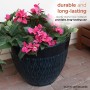 Alpine Corporation Indoor/Outdoor Stone-look Planters with Drainage Holes, Blue (Set of 2)