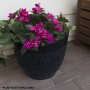 Alpine Corporation Indoor/Outdoor Stone-look Planters with Drainage Holes, Blue (Set of 2)