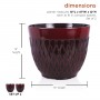 RED STONE-LOOK DIAMOND DESIGN PLANTER W/DRAINAGE-SET OF 2