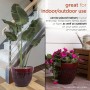 Alpine Corporation Indoor/Outdoor Stone-look Planters with Drainage Holes, Red (Set of 2)