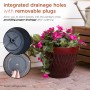 Alpine Corporation Indoor/Outdoor Stone-look Planters with Drainage Holes, Red (Set of 2)