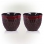 Alpine Corporation Indoor/Outdoor Stone-look Planters with Drainage Holes, Red (Set of 2)