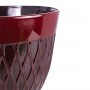 RED STONE-LOOK DIAMOND DESIGN PLANTER W/DRAINAGE-SET OF 2