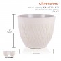 WHITE STONE-LOOK DIAMOND DESIGN PLANTER W/DRAINAGE-SET OF 2 