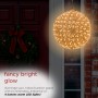 Alpine Corporation 8"H Indoor/Outdoor Twinkling Sphere Hanging Ornament with Warm White LED Lights