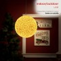 Alpine Corporation 13"H Indoor/Outdoor Flashing Holiday Round Ornament With Warm White LED Lights