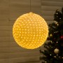 Alpine Corporation 13"H Indoor/Outdoor Flashing Holiday Round Ornament With Warm White LED Lights
