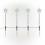 Alpine Corporation Holiday Décor Shooting Star Garden Stake with LED Lights, 4-Pack
