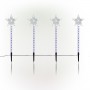 Alpine Corporation Holiday Décor Shooting Star Garden Stake with LED Lights, 4-Pack