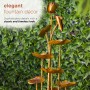 METAL COPPER COLOR CASCADING LEAVES FOUNTAIN WITH STONES 