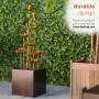 METAL COPPER COLOR CASCADING LEAVES FOUNTAIN WITH STONES 