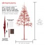 53" Festive Red Christmas Tree with Warm White LED Lights 