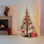 53" Festive Red Christmas Tree with Warm White LED Lights 