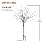 39" Foil Tree Branch Lighted Decor Stake with Green LED Lights