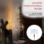 Alpine Corporation 39"H Indoor/Outdoor Metallic Foil Tree Stake Holiday Decoration with Red LED Lights