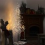 Alpine Corporation 39"H Indoor/Outdoor Metallic Foil Tree Stake Holiday Decoration with Red LED Lights