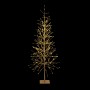 Alpine Corporation 39"H Indoor/Outdoor Metallic Foil Tree Stake Holiday Decoration with Red LED Lights