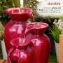 3-TIER RUSTIC RED CERAMIC-LOOK JARS FOUNTAIN