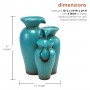 3-TIER RUSTIC TURQUOISE CERAMIC-LOOK JARS FOUNTAIN 