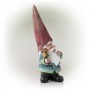 15" Red Hat Gnome Garden Statue with Birdhouse on Hand