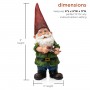 Alpine Corporation GDS124 Alpine Hunting Green Shirt Garden Gnome Outdoor Statue, Multicolor