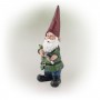 Alpine Corporation GDS124 Alpine Hunting Green Shirt Garden Gnome Outdoor Statue, Multicolor