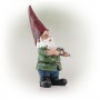 Alpine Corporation GDS124 Alpine Hunting Green Shirt Garden Gnome Outdoor Statue, Multicolor