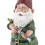 Alpine Corporation GDS124 Alpine Hunting Green Shirt Garden Gnome Outdoor Statue, Multicolor