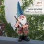 Alpine Corporation 12" Tall Outdoor Hunting Garden Gnome with Red Shirt Yard Statue, Multicolor