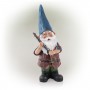 Alpine Corporation 12" Tall Outdoor Hunting Garden Gnome with Red Shirt Yard Statue, Multicolor