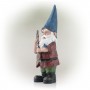 Alpine Corporation 12" Tall Outdoor Hunting Garden Gnome with Red Shirt Yard Statue, Multicolor