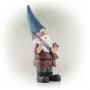 Alpine Corporation 12" Tall Outdoor Hunting Garden Gnome with Red Shirt Yard Statue, Multicolor