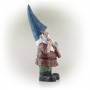 Alpine Corporation 12" Tall Outdoor Hunting Garden Gnome with Red Shirt Yard Statue, Multicolor
