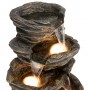 ALPINE 39" HIGH 5-LEVEL ROCK POND FOUNTAIN WITH LIGHTS 