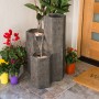 25" Three Tiering Hexagonal Columns Fountain with LED Light