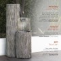 41" Three Tiering Round Columns Fountain with LED Light