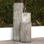 41" Three Tiering Round Columns Fountain with LED Light