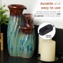 Alpine Corporation 11"H Indoor Tiered Glossy Ceramic Vase Tabletop Fountain, Brown/Blue
