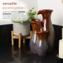 3-TIER GLOSSY BROWN AND GRAY CERAMIC VASE TABLETOP FOUNTAIN