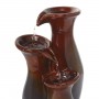 3-TIER GLOSSY BROWN AND GRAY CERAMIC VASE TABLETOP FOUNTAIN